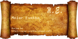 Meier Evetke névjegykártya